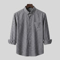 Charcoal Grey Button-Down Collar Cotton Shirt