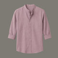 Men's Dusty Mauve Mandarin Collar Cotton Shirt